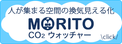 人が集まる空間の換気見える化ＭＯＲＩＴＯ　ＣＯ２ウォッチャー